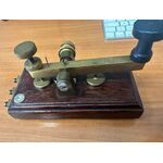 TASTO TELEGRAFICO CW VERTICALE OTTONE LEGNO