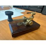 TASTO TELEGRAFICO CW VERTICALE OTTONE LEGNO