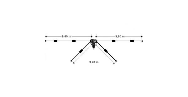 D-ORIGINAL DX-W-8010-DIPOLO FILARE PER 10/15/20/40/80 MT 1200 WATT  NUOVA MAI MONTATA