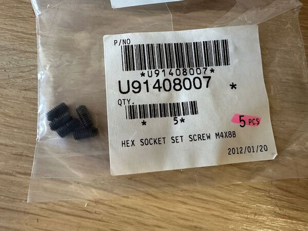 YAESU FT DX 9000 SET 5 HEX SOCKET SET SCREW M4X8B RICAMBIO ORIGINALE NUOVO