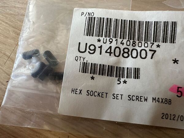 YAESU FT DX 9000 SET 5 HEX SOCKET SET SCREW M4X8B RICAMBIO ORIGINALE NUOVO