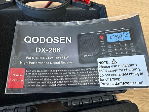 QODOSEN DX 286 RICEVITORE SCANNER PORTATILE DA 64 A 108 MHZ- 144 A 519 KHZ-520 A 1710 KHZ- 1711 A 27000KHZ COME NUOVA CON VALIGETTA E IMBALLO