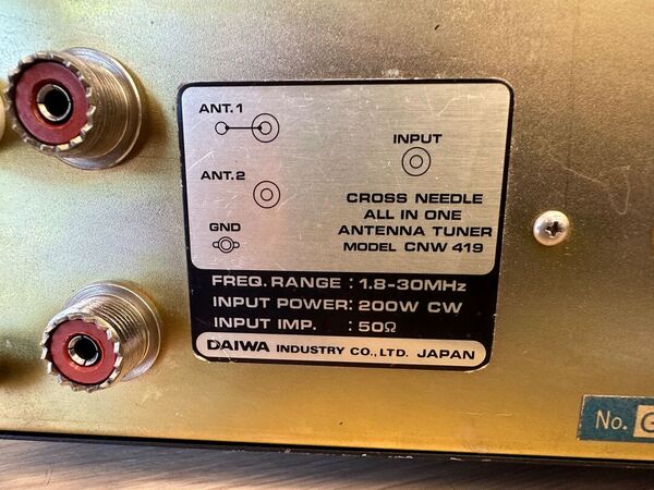 DAIWA CNW 419 ACCORDATORE MANUALE HF 500 WATT PEP OTTIMO