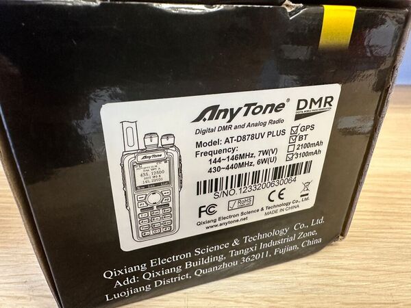 ANYTONE AT D878 UV PLUS PORTATILE BIBANDA 144 /430 ANALOGICO DIGITALE DMR OTTIMO CON IMBALLO