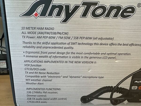 ANYTONE AT 5555N II CB HF ALL MODE COME NUOVO CON IMBALLO