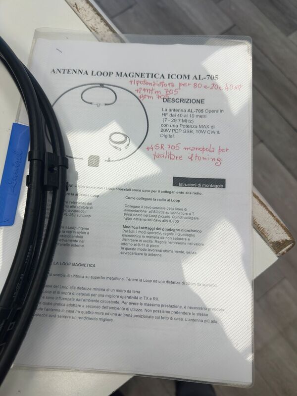 ICOM AL-705 ANTENNA LOOP MAGNETICA PER ICOM IC-705 E SIMILARI FULL OPTIONAL