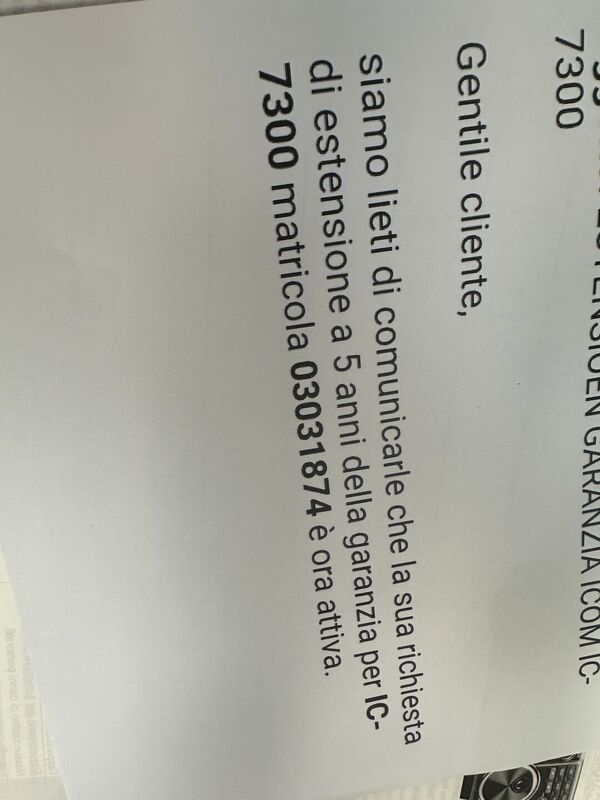 ICOM IC 7300 HF E 50 MHZ ALL MODE COME NUOVO LUGLIO 2025 GARANZIA RESIDUA OLTRE 4 ANNI ADVATEC ITALIA CON IMBALLO