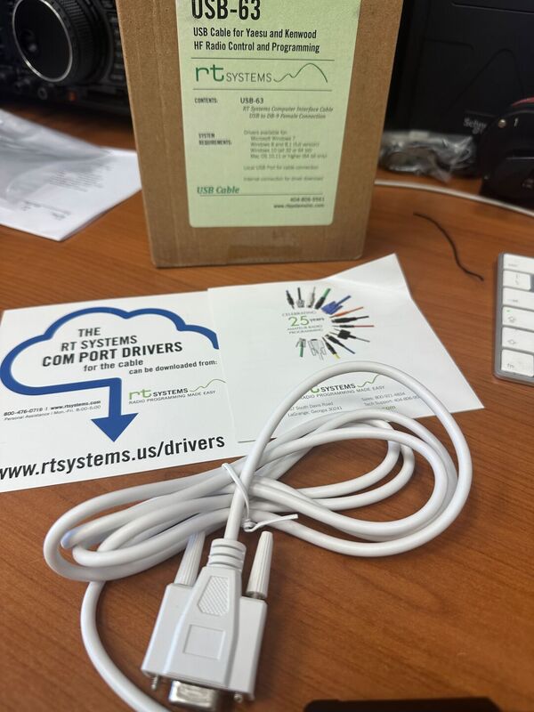 RT SYSTEMS USB 63 CAVO DI PROGRAMMAZIONE PER YAESU E KENWOOD NUOVO
